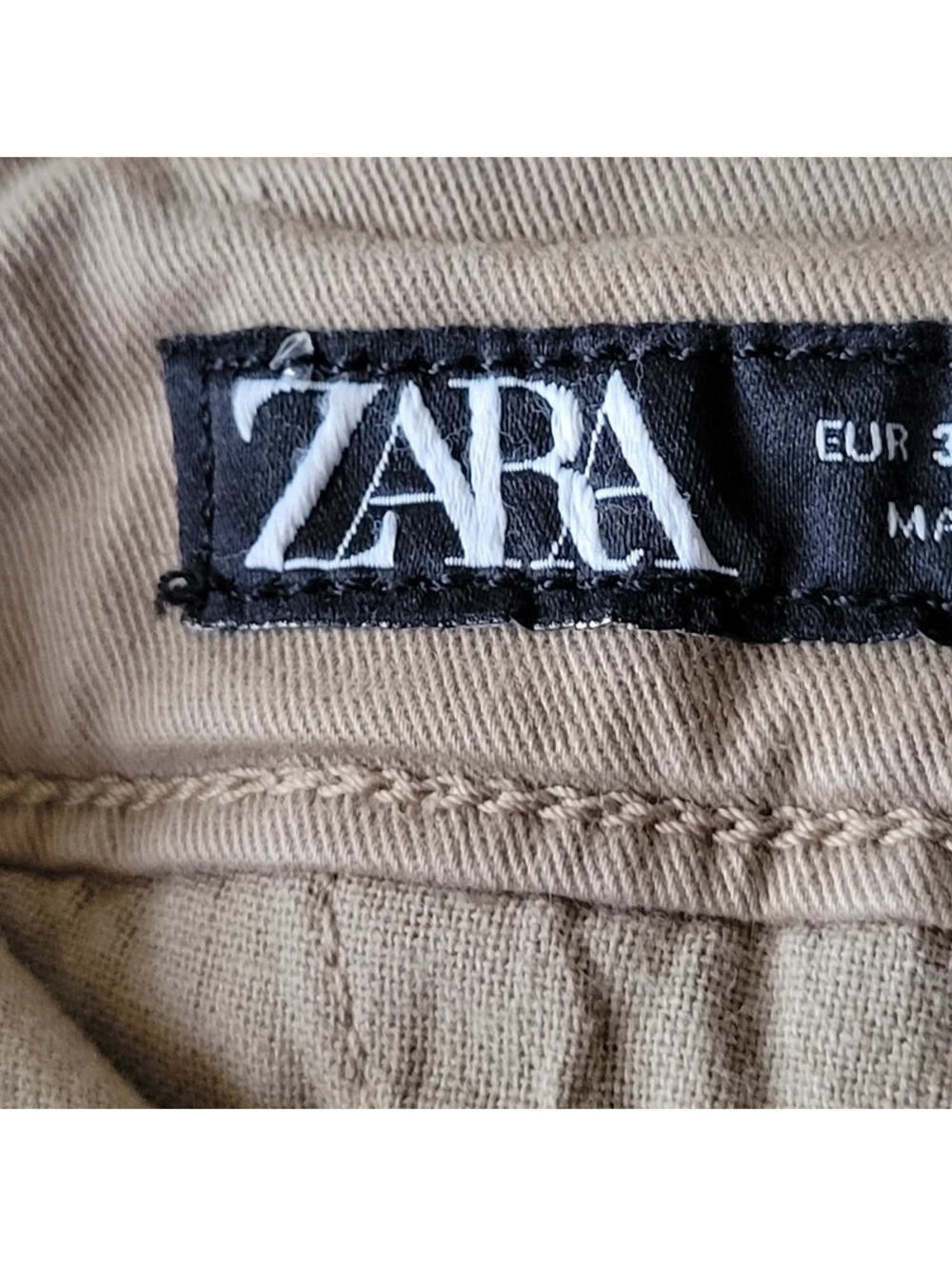 Zara Premium Pleated Chinos Pants Sz 30 Womens Khaki Classic Cut Mid Rise - Picture 16 of 16